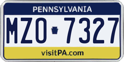PA license plate MZO7327