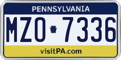 PA license plate MZO7336