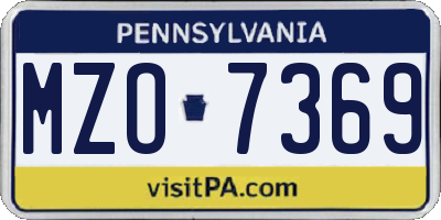PA license plate MZO7369