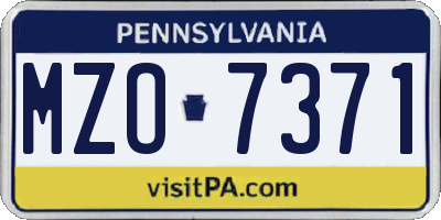 PA license plate MZO7371