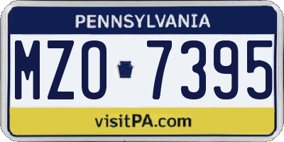 PA license plate MZO7395