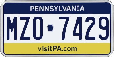 PA license plate MZO7429
