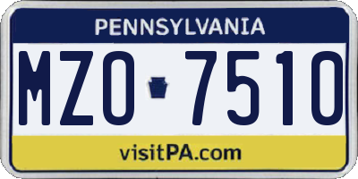 PA license plate MZO7510