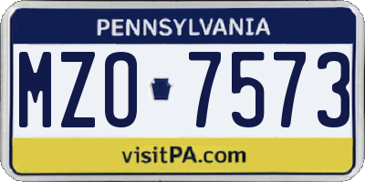 PA license plate MZO7573