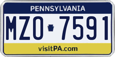PA license plate MZO7591