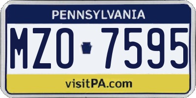 PA license plate MZO7595