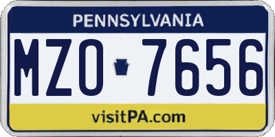 PA license plate MZO7656