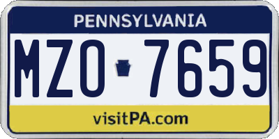 PA license plate MZO7659