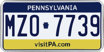 PA license plate MZO7739