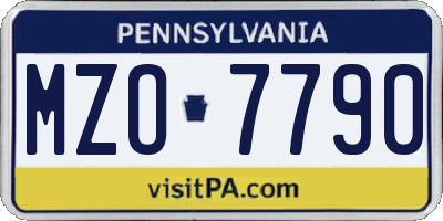 PA license plate MZO7790