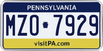PA license plate MZO7929