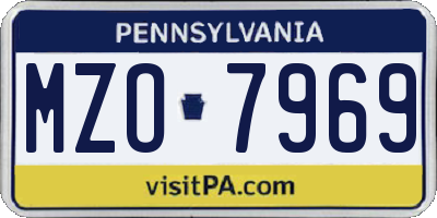 PA license plate MZO7969