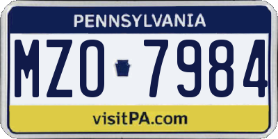 PA license plate MZO7984