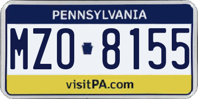 PA license plate MZO8155