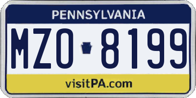 PA license plate MZO8199