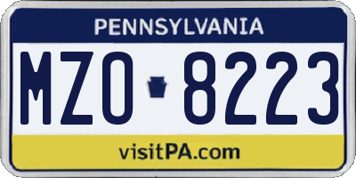 PA license plate MZO8223