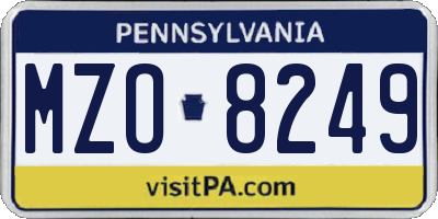 PA license plate MZO8249
