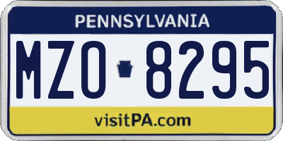 PA license plate MZO8295