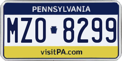 PA license plate MZO8299