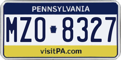 PA license plate MZO8327