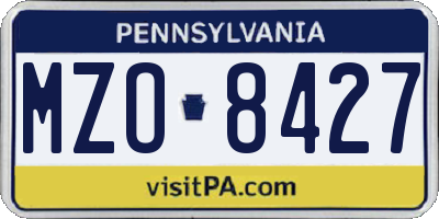 PA license plate MZO8427