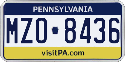 PA license plate MZO8436