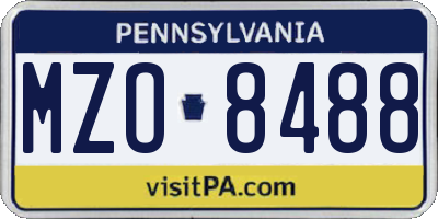 PA license plate MZO8488