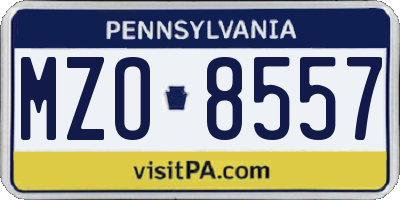 PA license plate MZO8557
