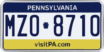 PA license plate MZO8710
