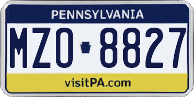 PA license plate MZO8827