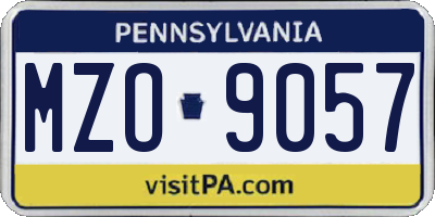 PA license plate MZO9057