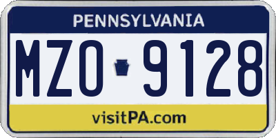 PA license plate MZO9128