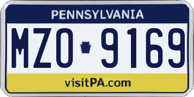 PA license plate MZO9169