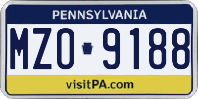 PA license plate MZO9188