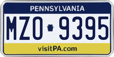 PA license plate MZO9395