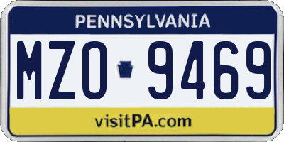 PA license plate MZO9469
