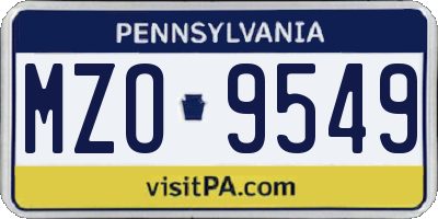 PA license plate MZO9549