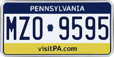 PA license plate MZO9595