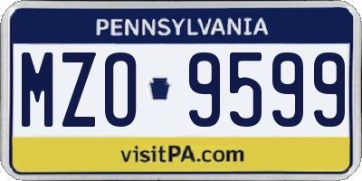 PA license plate MZO9599