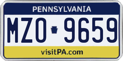 PA license plate MZO9659