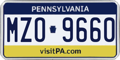 PA license plate MZO9660