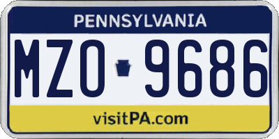 PA license plate MZO9686
