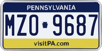 PA license plate MZO9687