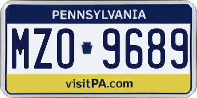 PA license plate MZO9689