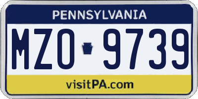 PA license plate MZO9739