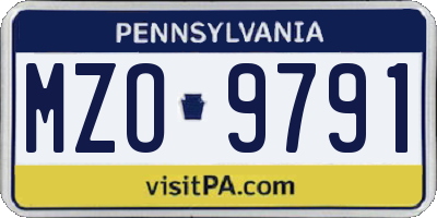 PA license plate MZO9791