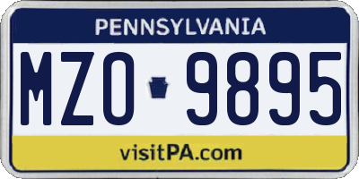 PA license plate MZO9895