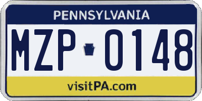 PA license plate MZP0148