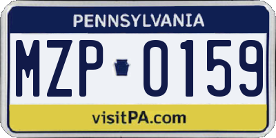 PA license plate MZP0159