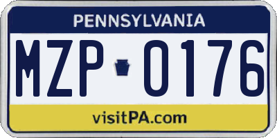 PA license plate MZP0176